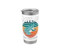 MILF Hombre Me Gustan Ranas Divertido Rana Anfibio Papá Broma Vaso térmico de acero inoxidable de doble pared
