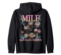 Milf Man I Love Ferrets Funny Ironic Acronym Joke Sudadera con Capucha