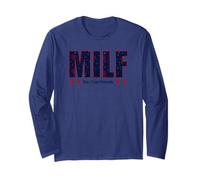 Milf Man I Love Fireworks Funny 4 de Julio Citas patrióticas Manga Larga
