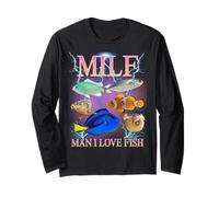 Milf Man I Love Fish Funny Ironic Acronym Joke Manga Larga