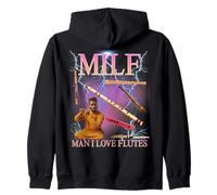 Milf Man I Love Flutes Funny Ironic Acronym Joke Sudadera con Capucha