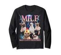 Milf Man I Love Frenchies Funny Ironic Acronym Joke Manga Larga