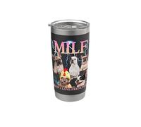 MILF Man I Love Frenchies Funny Ironic Acronym Joke Vaso térmico de acero inoxidable de doble pared