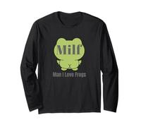 Milf Man I Love Frogs Funny Green Frog Humorístico Cita Lindo Manga Larga