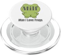 MILF Man I Love Frogs Funny Green Frog Humorístico Cita Lindo PopSockets PopGrip para MagSafe