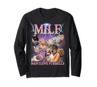 Milf Man I Love Furballs Funny Ironic Acronym Joke Manga Larga