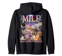 Milf Man I Love Furballs Funny Ironic Acronym Joke Sudadera con Capucha