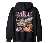 Milf Man I Love Furballs Funny Ironic Acronym Joke Sudadera con Capucha