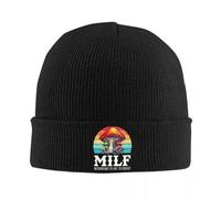Milf Mushrooms ID Like To Forage Knitted Hat for Women Men Beanies Autumn Winter Hat Crochet Caps