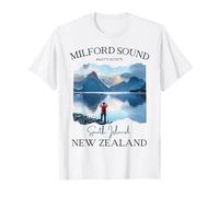Milford Sound Fjord Senderismo Souvenir Turístico Vacaciones Hombres Niños Camiseta