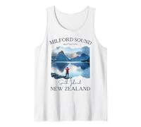 Milford Sound Fjord Senderismo Souvenir Turístico Vacaciones Hombres Niños Camiseta sin Mangas
