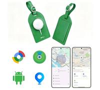 MiLi Etiqueta de cuero para rastrear bolsas de golf para iOS y Android, funciona con Apple Find My y Google Find Hub, localizador Bluetooth para palos de golf, bolsas de viaje y equipo, regalo de golf