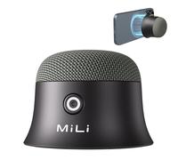 MiLi Mini Altavoz Bluetooth Magnético, Bluetooth 5.0, Altavoz Portátil IPX5 Impermeable, Sonido Estéreo TWS, Soporte para Móvil, 8 Horas de Autonomía, USB-C, para Ducha, Viajes y Golf