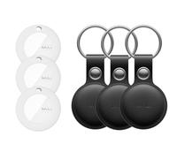 MiLi Pack 3 Trackers MITAG + Funda Cuero Llavero Negro