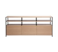 Buffet acabado en madera clara de roble y metal negro L180 cm MAXENCE