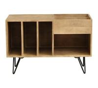 Miliboo Aparador de almacenaje de vinilos en madera de mango y metal 90 cm BOOGIE