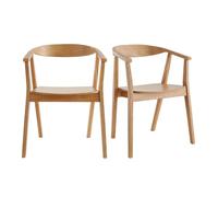 Miliboo Bahia - Sillas escandinavas de madera clara maciza (2 unidades)