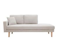 Miliboo Chaise longue de tejido efecto aterciopelado texturizado beige 190 cm BERTILLE