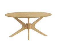 Miliboo Dielli - Mesa de centro ovalada, madera clara, roble L90 cm