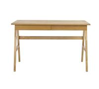 Miliboo - Escritorio (2 cajones, madera clara, caucho, 120 cm, color marrón