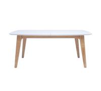 Miliboo Fifties - Mesa extensible (rectangular, rectangular, de madera, color blanco y claro, roble L180-230 cm)