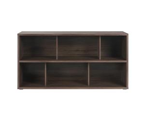 Miliboo - Librería de madera oscura (140 cm), color nogal