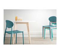 Miliboo Lote de 2 sillas modernas amarillo polipropileno apilables ANNA