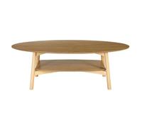 Mesa baja ovalada de madera clara L120 cm HANAE