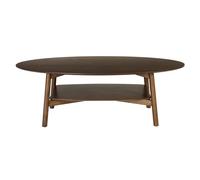 Miliboo - Mesa baja ovalada de madera oscura (120 cm), diseño de hanae