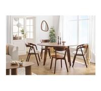 Miliboo Mesa de comedor diseño escandinavo oval nogal L160 MARIK