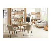 Miliboo Mesa de comedor diseño redonda extensible roble L120-150 LEENA