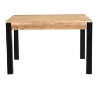 Miliboo Mesa de comedor extensible en acacia maciza y metal negro L120-210 cm TRAP