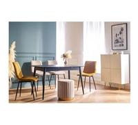 Miliboo Mesa de comedor extensible madera negra L130-160 cm NORDECO