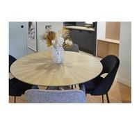 Miliboo DIELLI - Mesa de Comedor Mueble Comedor, Redondo, Roble D120 cm