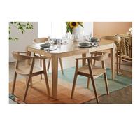 Miliboo Mesa extensible de contrachapado de fresno y madera de caucho 150-180 cm BOLLY