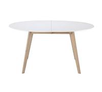 Miliboo Mesa Extensible Oval Blanca y Madera Clara L150-200 Leena