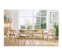 Miliboo Mesa rectangular extensible con extensiones integradas de madera de roble claro 160-210 cm ANK