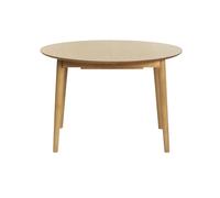 Miliboo Mesa Redonda Extensible con Extensiones integradas de Madera de Roble Clara 115-154 cm Ego