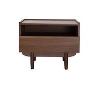 Mesilla de noche con cajón de madera oscura SANAA