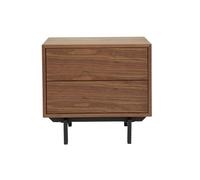 Miliboo Mesilla de Noche Vintage de Nogal y Metal Manny