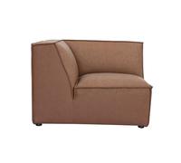 Miliboo - Módulo de esquina central para sofá de cuero marrón Split