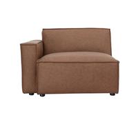 Miliboo - Módulo de esquina izquierda para sofá de cuero marrón Split