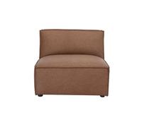 Miliboo - Módulo recto para sofá de piel marrón Split