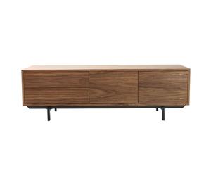 Miliboo - Mueble de TV de diseño Vintage Cerrado Nogal Manny