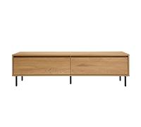 Mueble TV con acabado de roble claro y 2 cajones 160 cm ARAGON