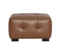 Miliboo - Puff reposapiés, diseño de piel marrón