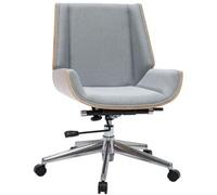 Miliboo Silla de escritorio madera clara y gris claro CURVED