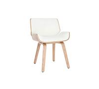 Miliboo Silla Diseño Blanco y Madera Clara RUBBENS