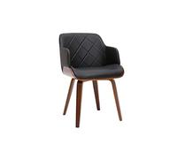 Miliboo Silla Diseño Negro y Madera Oscura Lucien