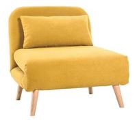 Miliboo Sillón cama nórdico de tela amarillo mostaza AMIKO